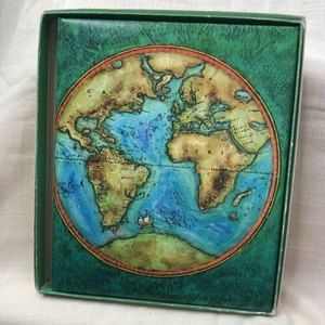 Vintage NOS Hallmark World Map Travel Journal Album Diary Unplugged New Rich
